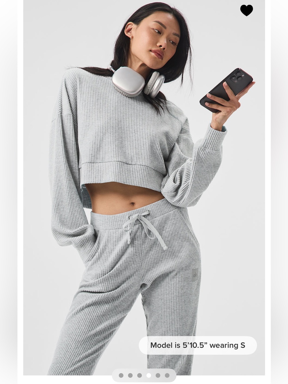ALO Yoga Muse Hoodie & Jogger Set Athletic Heather Grey - Medium